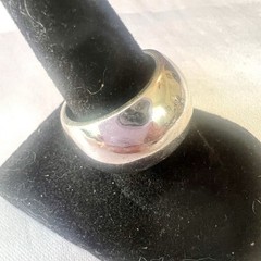 Vintage Signed 925 Thailand Sterling Silver Dome Ring Chunky Band Approx 7”/ 7g