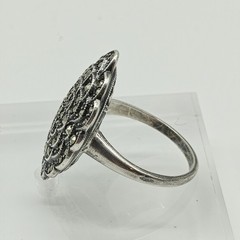 Vintage Uncas Mfg. Co. Sterling Silver 925 Marcasite Ring Sz 7 Art Deco