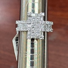 VINTAGE 18K WHITE GOLD 3 CT NATURAL DIAMOND RING!