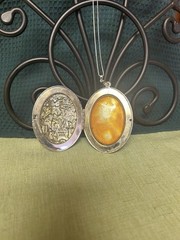 Revlon Vintage Village Scene Locket Perfume Necklace, SS