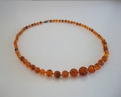 Art Deco Baltic Amber Necklace – Graduated Beads with Inclusions – Circa 1925