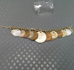Vintage 1950s Coin Charm Bracelet British Colonies Pakistan India South Africa