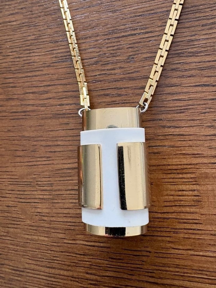 LANVIN PARIS Vintage Necklace Pendant Gold From Japan