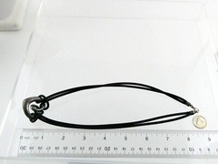 GSJ Sterling Silver and Black Leather Cord Necklace 925 18 Inches 11.8 Grams