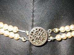 Vintage Graduated no knot Pearl Double Strand 18” Necklace Sterling Silver Clasp