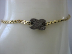 RARE Vintage Avon 1/20 14K Gold Filled Chain 925 Silver Kiss Necklace