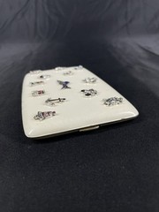 Art Deco Lg Compact Walter Lampl Trifari Applied Charms Swordfish Cat Turtle Etc
