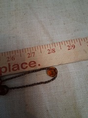 Amber Colored Small and Large Bead Necklace 28in Long
