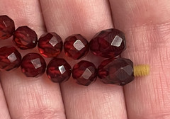 Vintage, Art Deco, Cherry Amber, Faceted Bakelite 15″ Necklace-Simi Tested