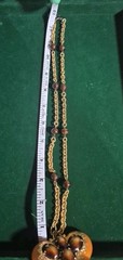 Vintage SIGNED JOMAZ Statement Pendant Gold Tone Necklace Faux Tortoise Cabochon