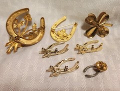 Vintage Good Luck Charm Brooch/Pins Lot
