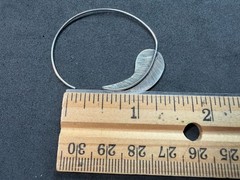 4.73g Vintage Sterling Silver 925 Leaf Feather Hoop Earrings Textured M