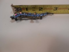 Gecko Lizard Rhinestone Brooch Gun Metal Grey 3″