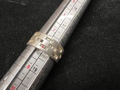 Vintage Sterling Silver Modern Brutalist Geometric Band Ring Size 8