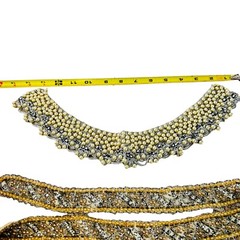 vtg beaded pieces from dresses w rhinestones pearls for crafts etc