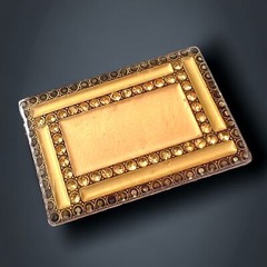 French Art Deco Brooch Enamel Champagne Rhinestone Trombone Clasp Vintage