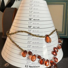 VTG Boho Amber Toned Double Strand Beaded Statement Necklace Retro Earthy Chic