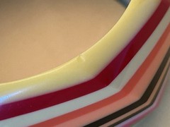 Vintage 1990s Layered Striped Colorful Designer Bangle Bracelet