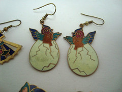 Vintage Earrings 1980’s 1990’s Pierced Enamel Women’s Jewelry Retro