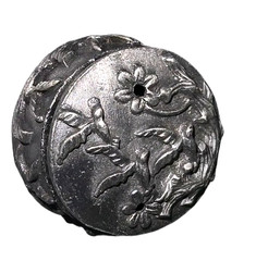 TORINO Pewter Trinket Box Earrings Brooch Pin Set Signed Birds Floral Vintage