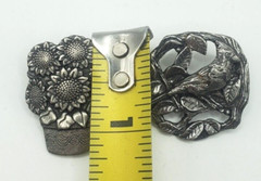 Birds & Blooms Pin Lot Of 2 Limited Edition Brooches Pewter Bird an Flowers