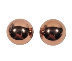 VTG MCM Copper Dome Clip On Earrings Large Round