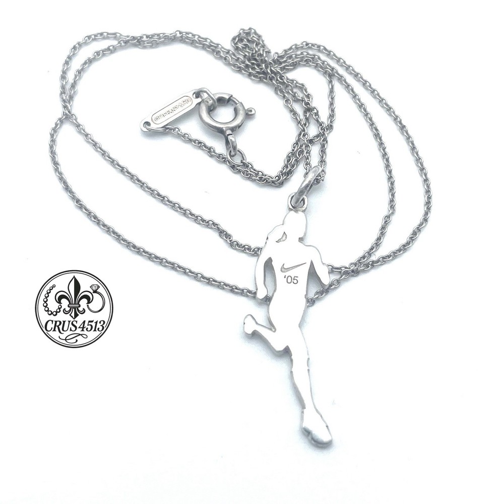 Tiffany & Co Sterling Silver 2005 Woman Nike Marathon Running Lady Charm & Chain