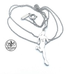 Tiffany & Co Sterling Silver 2005 Woman Nike Marathon Running Lady Charm & Chain