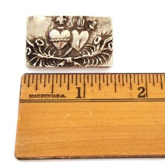 India Stewart Pin Pendant Silver Tone Hearts Above Ivy Flaming Heart & Cross