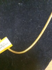Necklace Costume Gold Tone Square Snake Chain Screw Clasp Made In Hong Kong