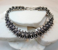 VTG Mens Sterling Silver Cannetille Filigree Etruscan Bracelet RARE 30g 8″ 10mm