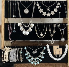 Icy Fairy Jewelry Lot Silver Aurora Bead Necklace Bracelet Charm Rhinestone 21PC
