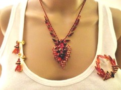 Juliana Rhinestone NECKLACE BROOCH EARRING SET Book Pcs Magenta Pink