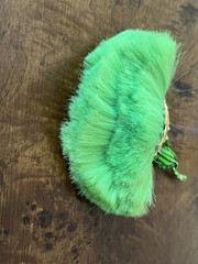 Vintage Hattie Carnegie Flower Brooch Lime Green Dynel Fiber Large Unique 60s