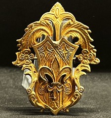 France 1920´ old beauty brooch fleur-de-lis shield, Art Nouveau design elegant