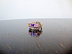 VINTAGE PINK TOPAZ AMETHYST LAVENDER TOPAZ CITRINE WHITE TOPAZ SILVER 925 RING