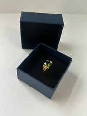 Vintage Green Cubic Zirconia Ring Gold Plated Womens Size 9