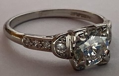 Estate Diamond Ring,Platinum, 10% Iridium Diamond Ring! Antique,Transitional Cut