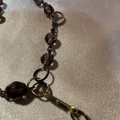 Antique Victorian Bohemian Czech Garnet Amethyst Necklace Signed *AS IS see pics