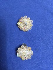Vintage Aurora Borealis 2 Stranded Crystal Necklace & Clip On Earrings Set