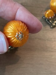 Lot Of 2-Vintage Dangle Drop Orange Clip on Earrings Stamped Japan