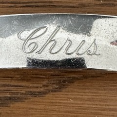 Vintage ELCO Nickel Silver Identity ID Curb Chain Bracelet 8″ MCM “Chris”