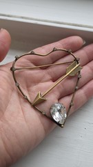 Vintage RARE Joseff of Hollywood Eros’ Arrow Heart Brooch Signed Estate