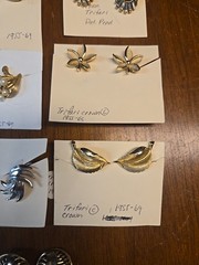 Lot 14 Pairs Vintage TRIFARI Earrings Signed Crown TM 1940s-90s Gold Tone Pearl