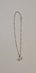 Vintage Italian Sterling Silver Figaro Bracelet / Anklet Charub Charm
