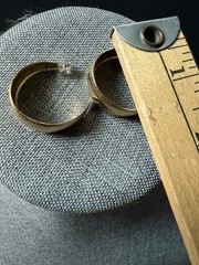 Vtg. Half Hoop Earrings Gold Tone Classic Minimalist Career Capsule Workwear Mod