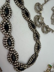 Vintage Necklace Lot Rhinestone 3 Piece MCM Era PJ