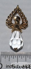 Sterling Silver Gold Toned Vintage Lenox Faceted Crystal Angel Pendant