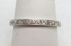 VINTAGE PLATINUM & 0.66ct ROUND DIAMOND ETERNITY RING SIZE 8