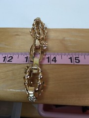 Vintage Barclay Costume Gold Tone Clear Rhinestone Round Link Bracelet Old Money